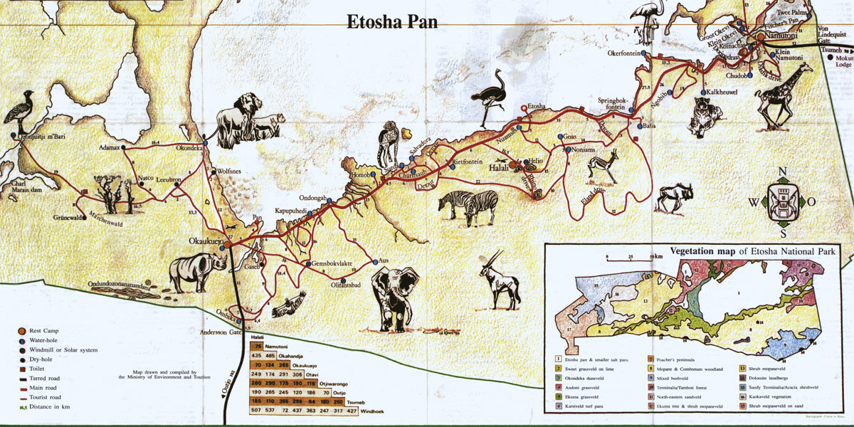 Etosha Tourist Map